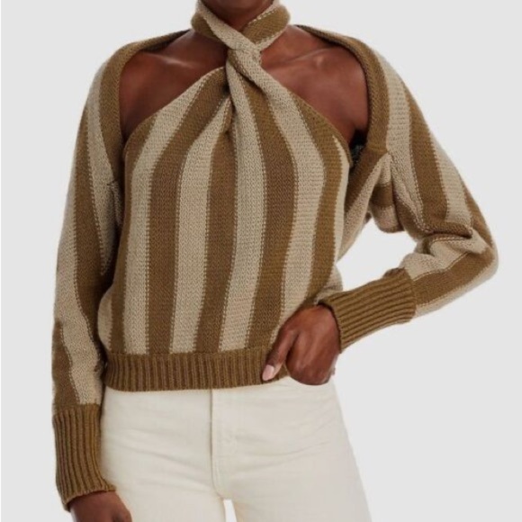 Nicholas Green Striped Knit Shrug Crop Cardigan - Picture 4 of 11